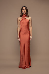 Robe écharpe allure terracotta