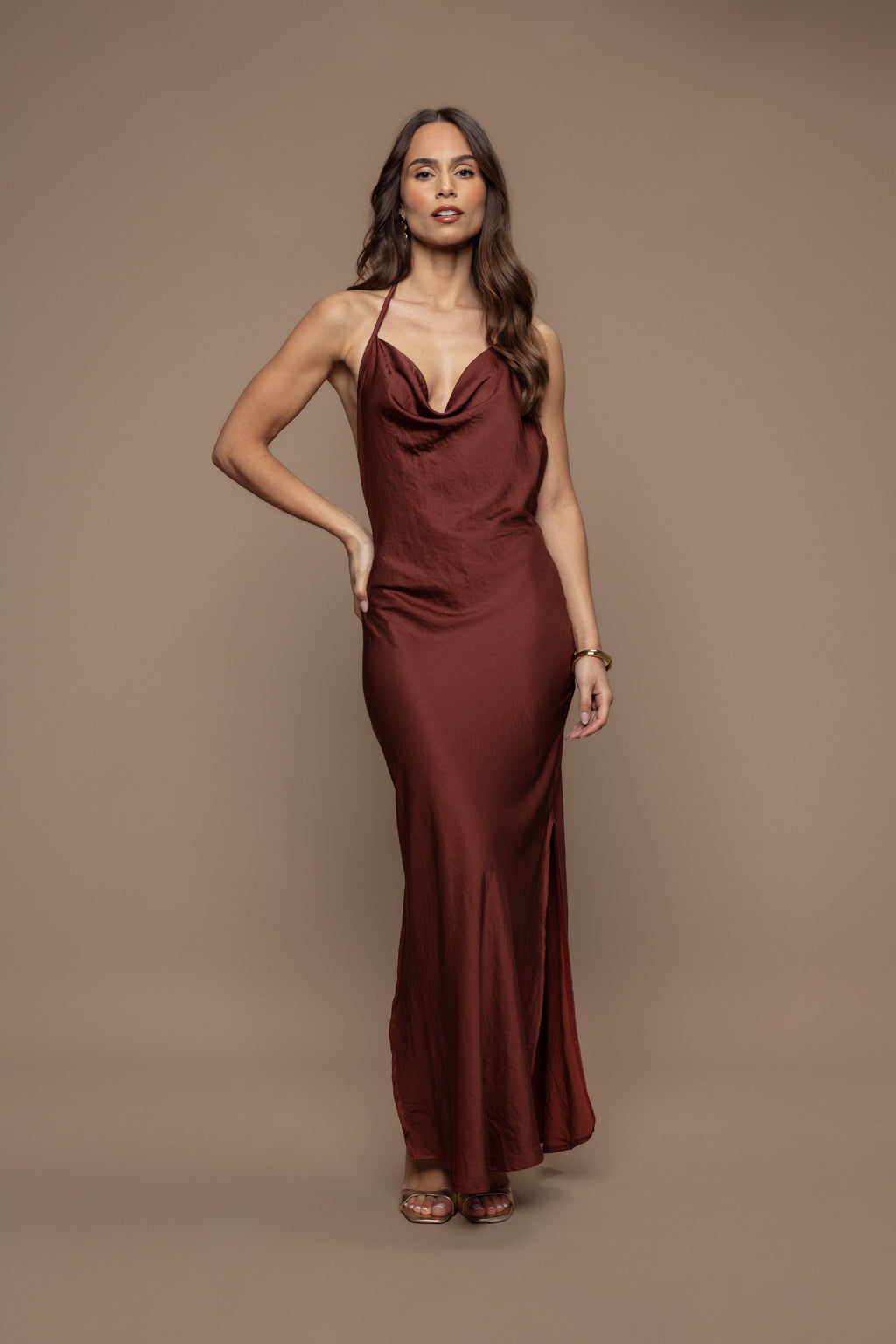 Robe Gala brique marronné