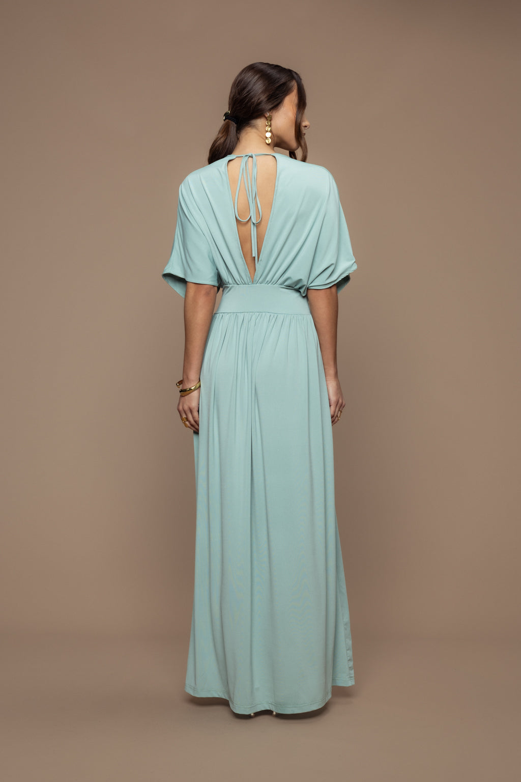 Robe charmeuse sauge