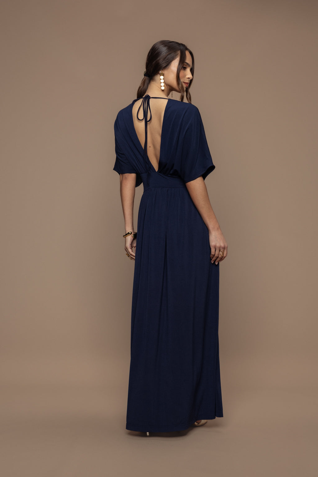 Robe charmeuse bleu marine