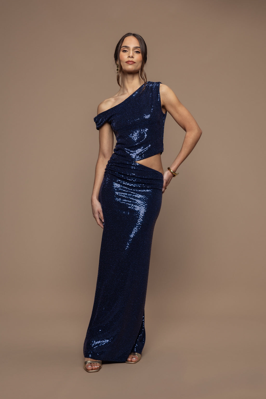Top royal sequins bleu marine