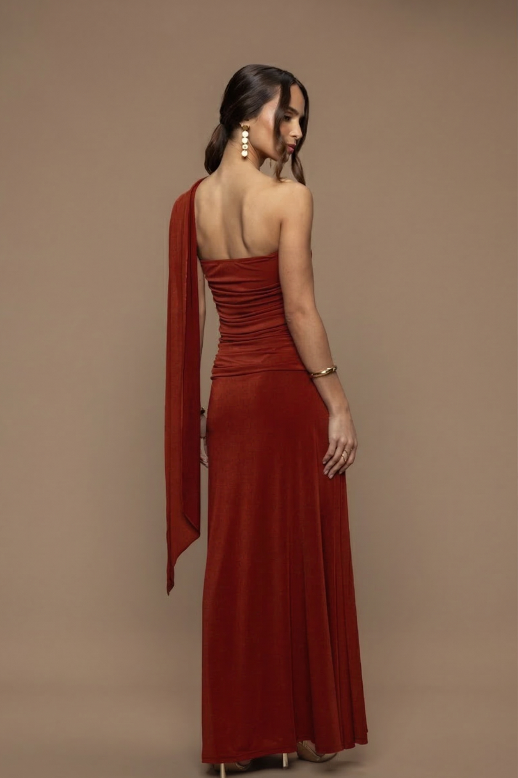 Robe écharpe Fatale terracotta