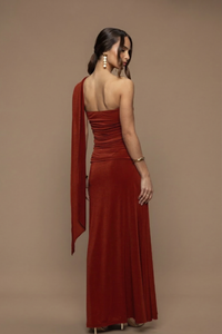 Robe écharpe Fatale terracotta