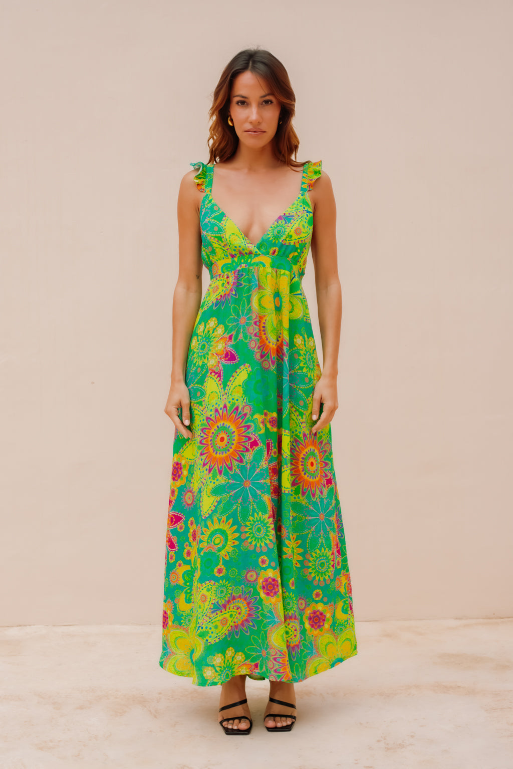 Robe Cabrelle imprimé vert