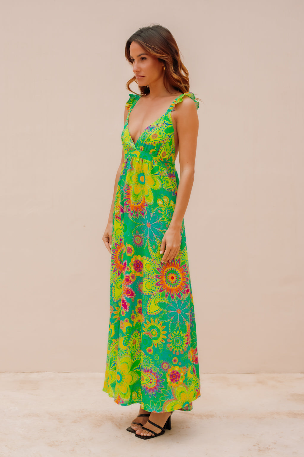 Robe Cabrelle imprimé vert