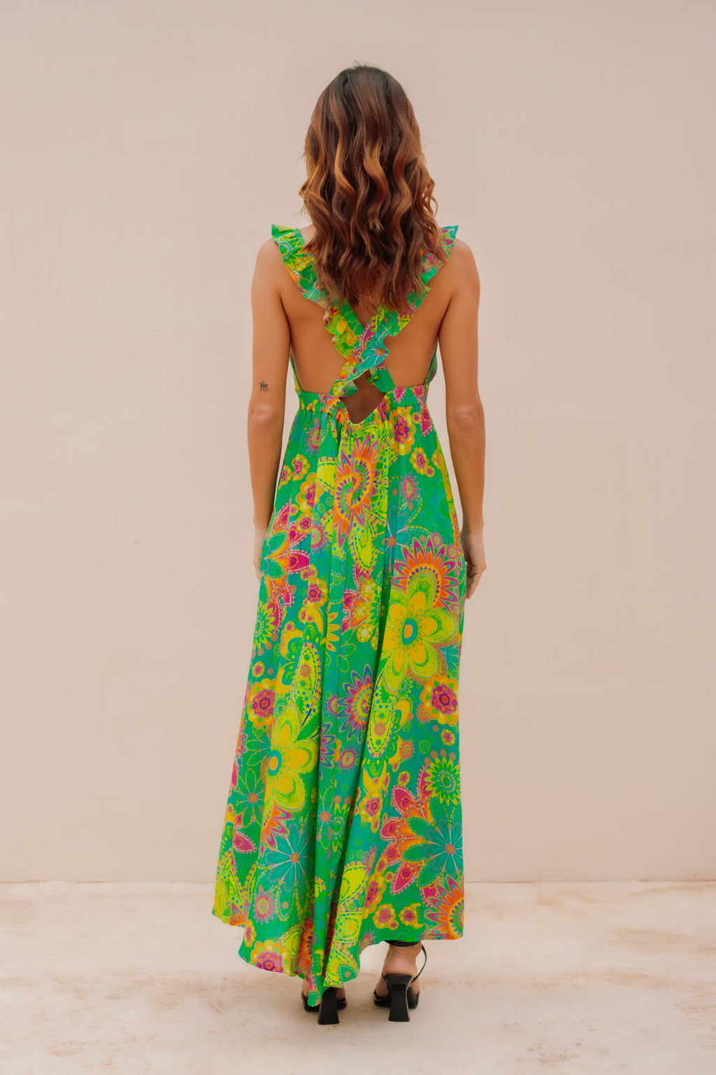 Robe Cabrelle imprimé vert