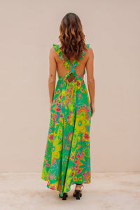 Robe Cabrelle imprimé vert