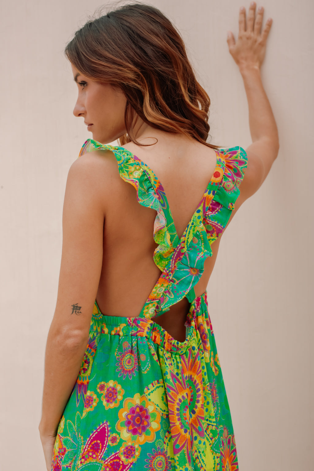 Robe Cabrelle imprimé vert