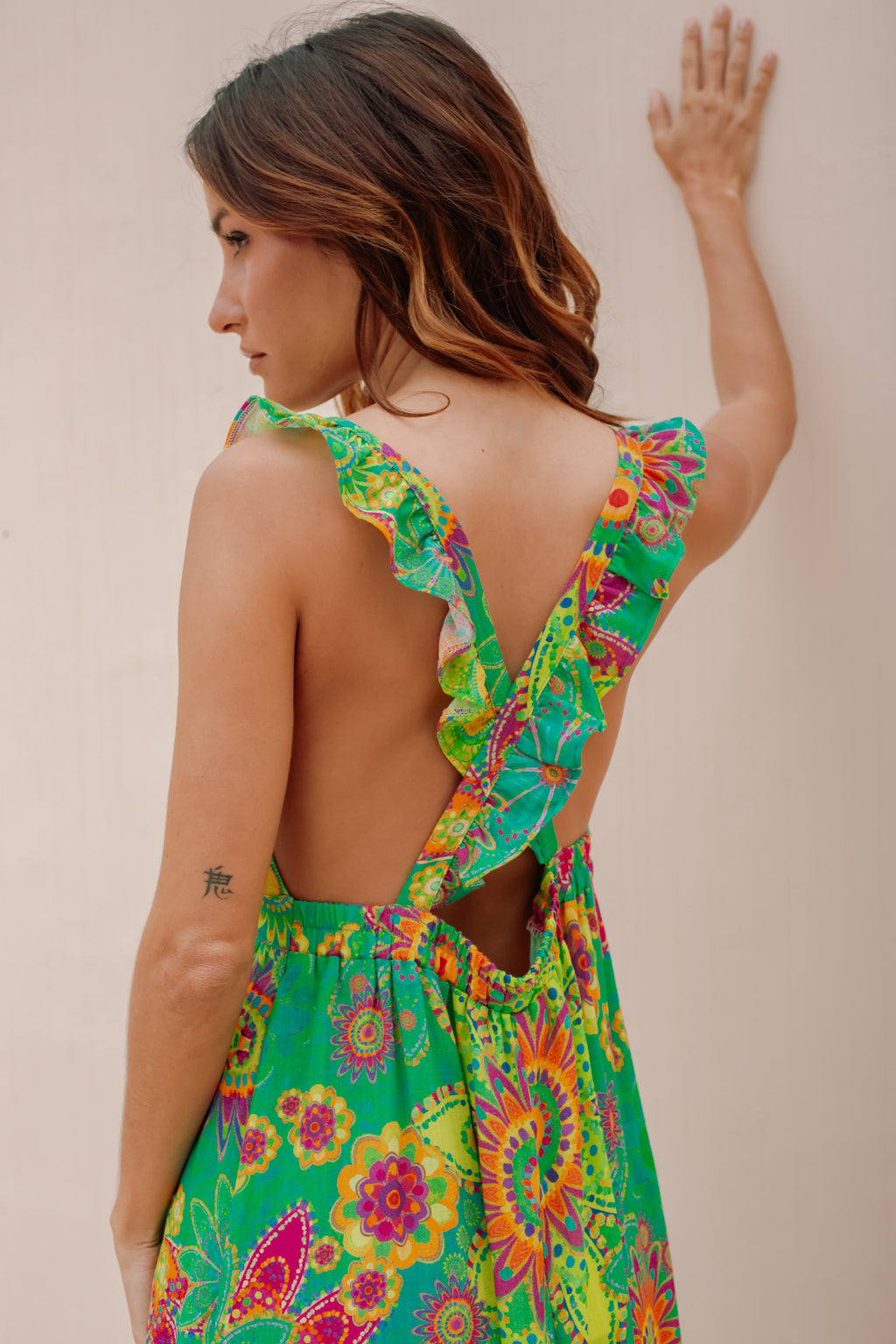 Robe Cabrelle imprimé vert