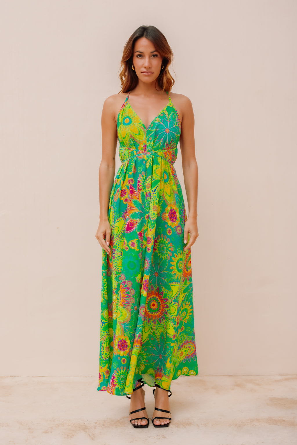 Robe Maceio imprimé vert