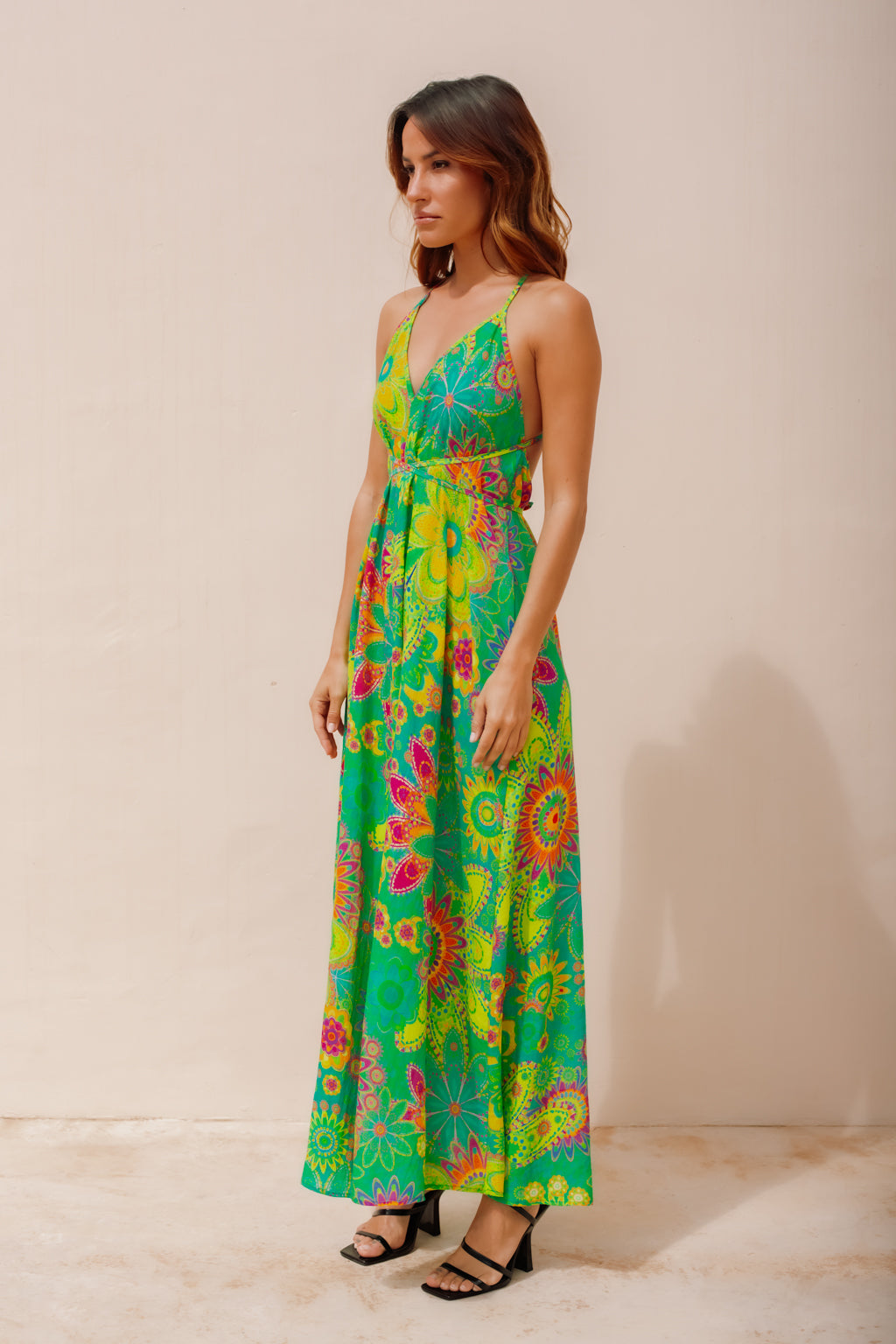 Robe Maceio imprimé vert