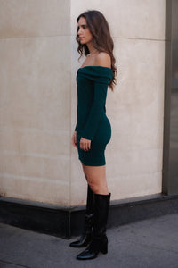 Robe courte Captivante vert sapin