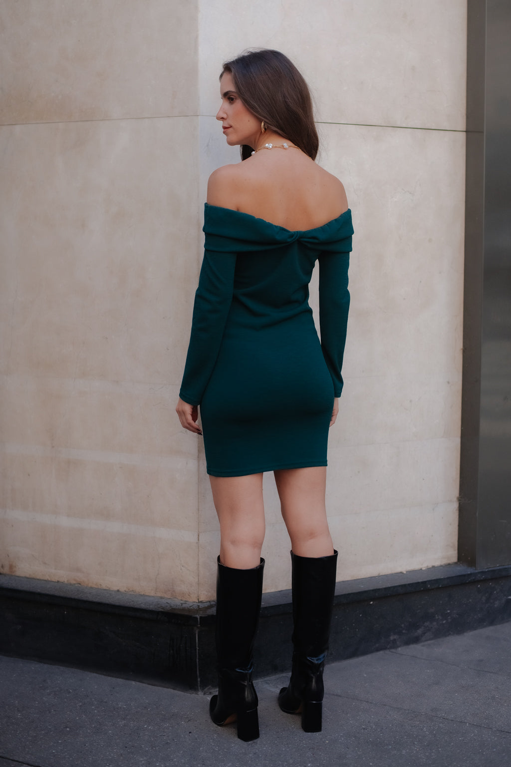 Robe courte Captivante vert sapin