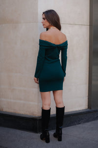 Robe courte Captivante vert sapin