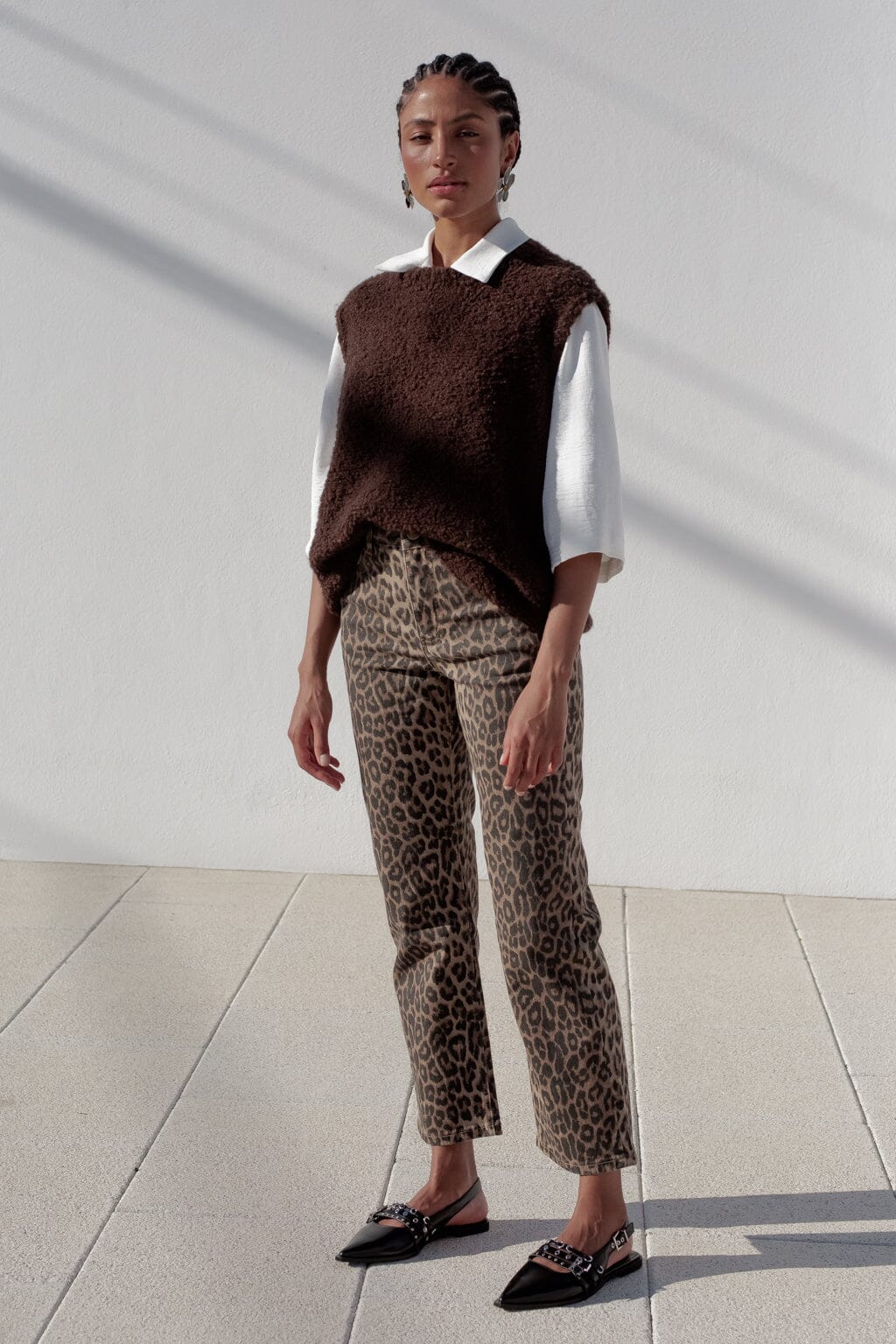 Pull Audrey sans manches marron