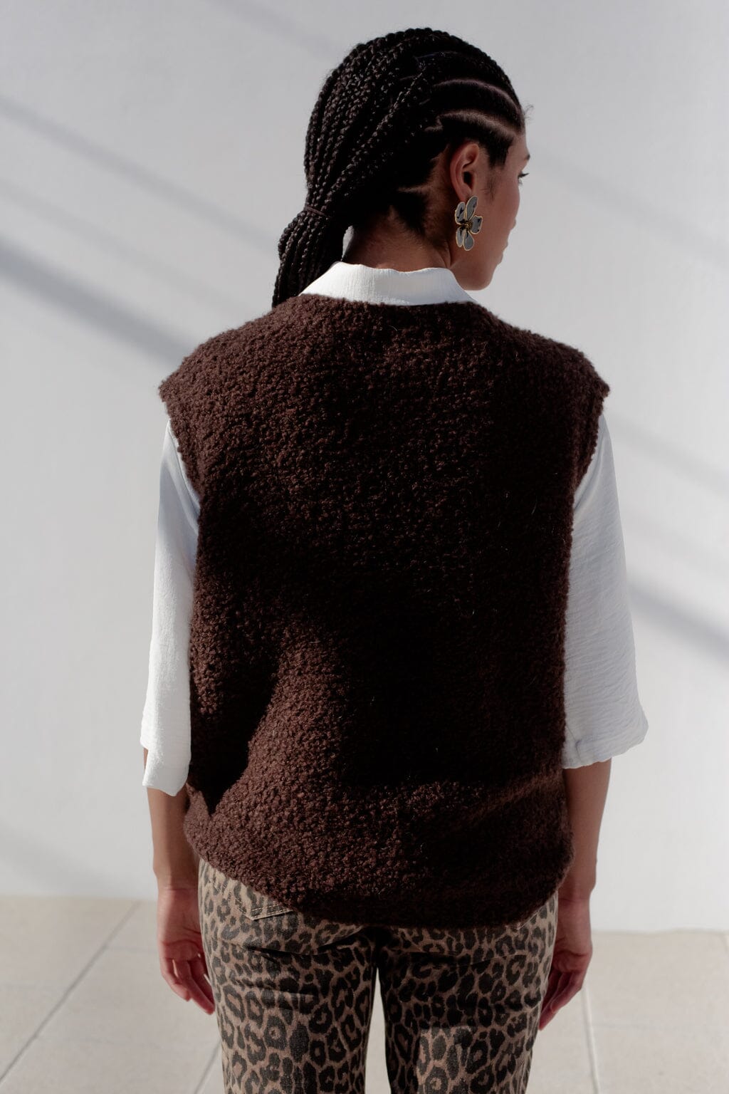 Pull Audrey sans manches marron