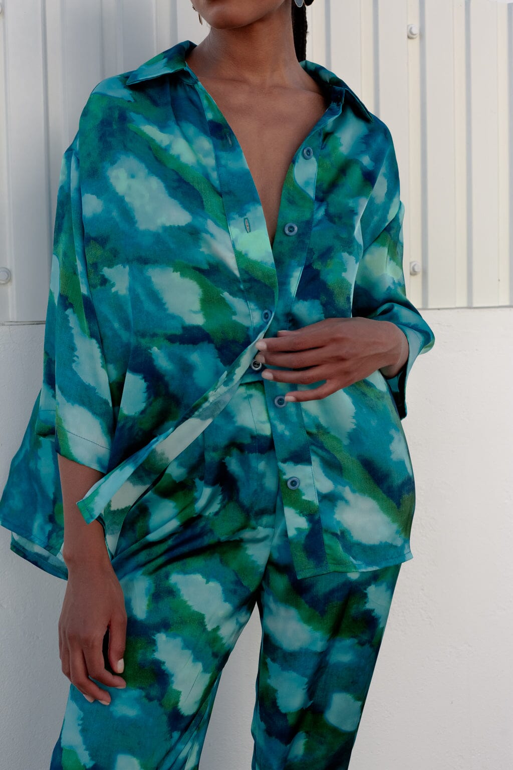 Chemise Diva tie & dye bleu