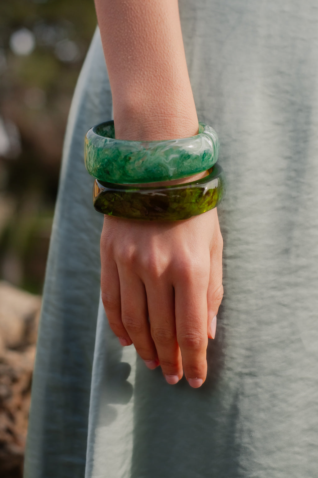 Bracelet Fumée carré vert