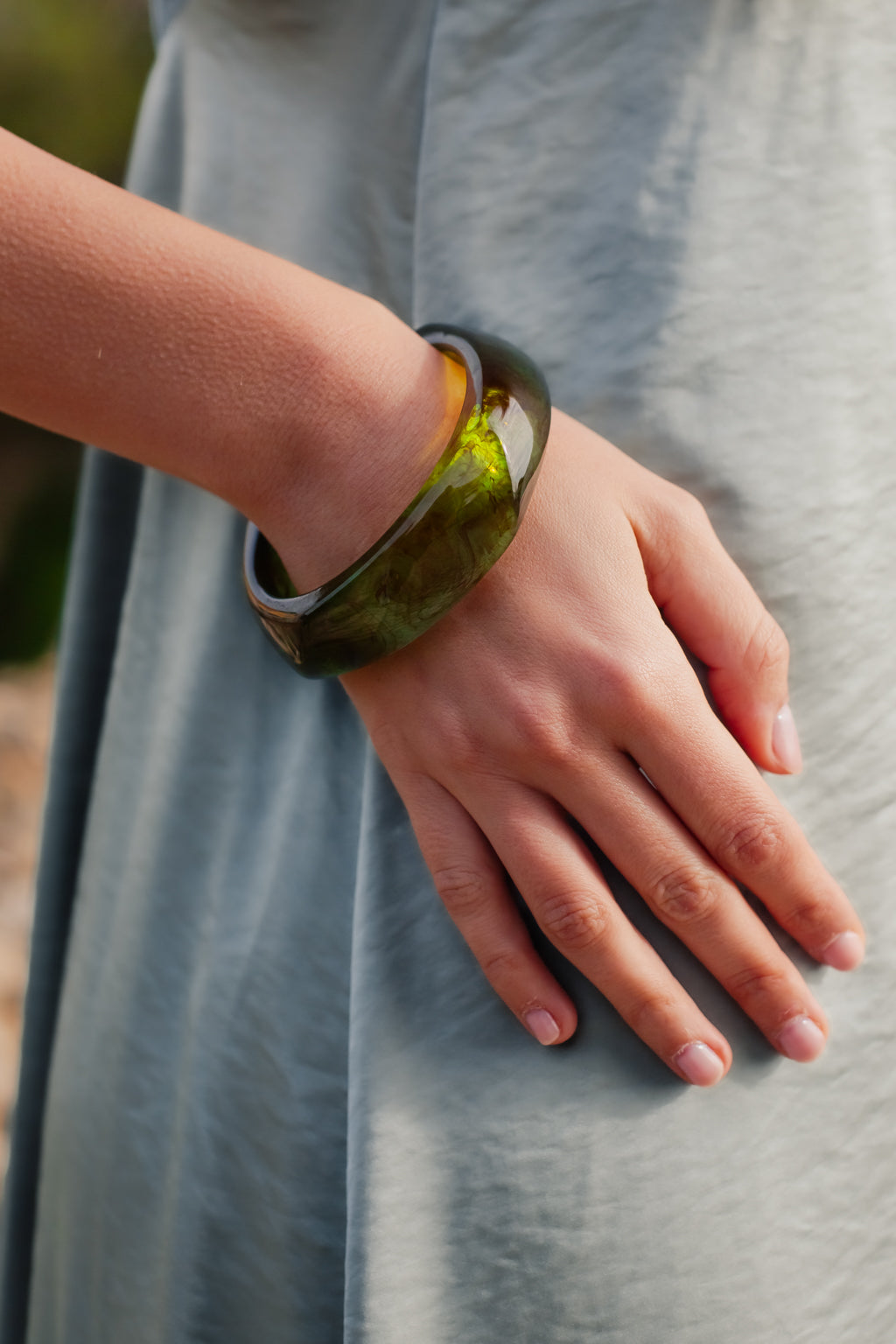 Bracelet Fumée carré vert