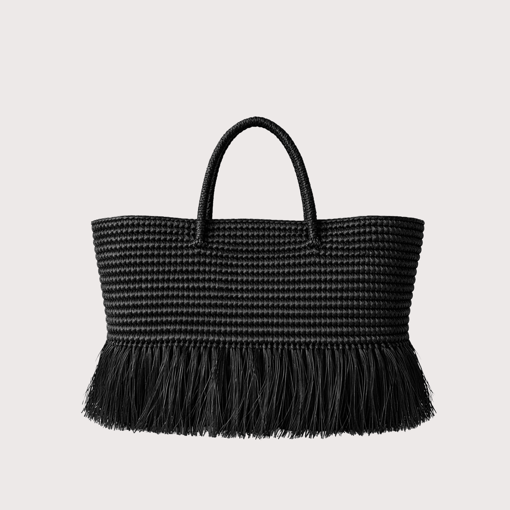 Irene Straw Bag - Black