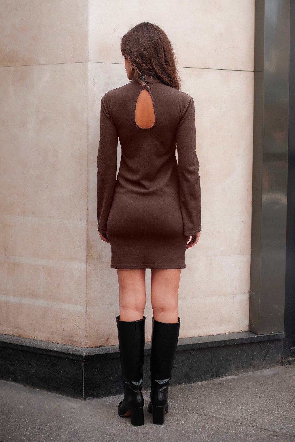 Robe Goutte taupe