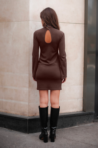 Robe Goutte taupe
