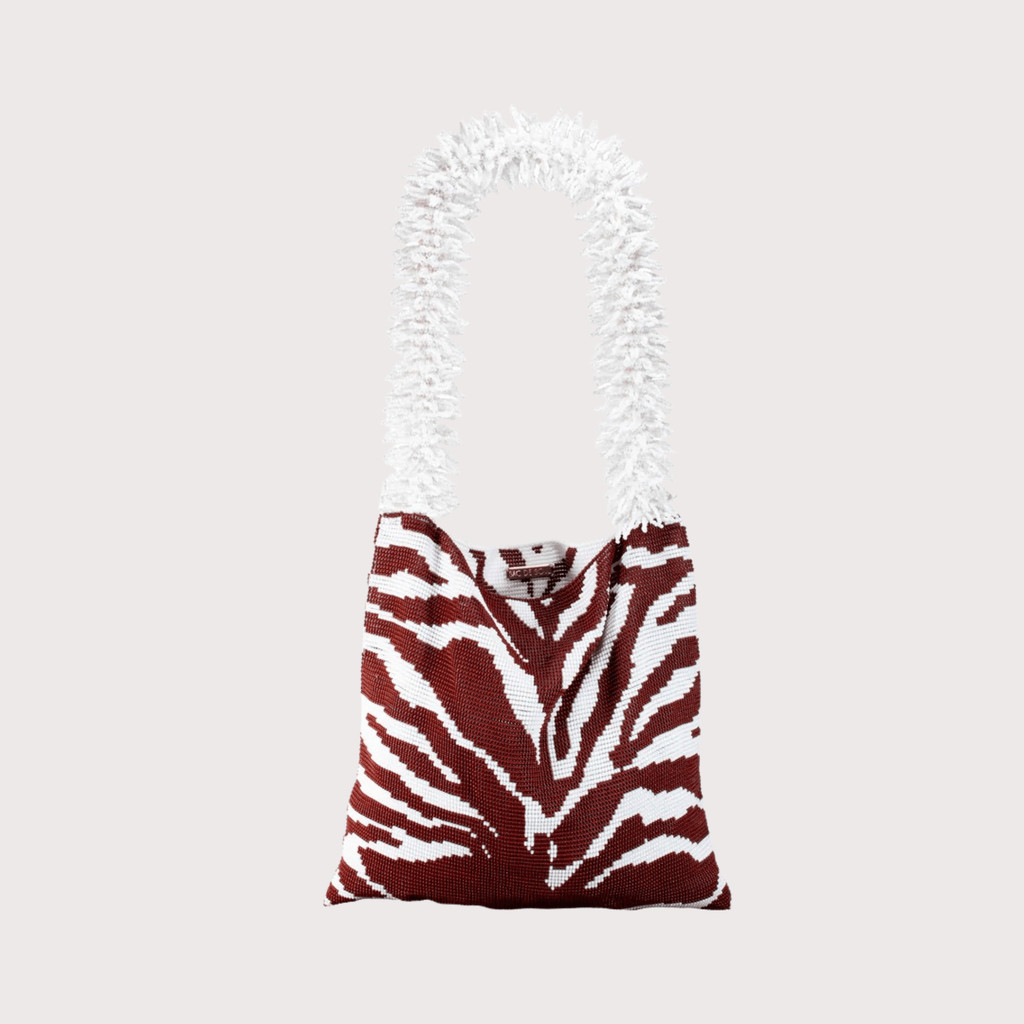 Clash of Prints Bag - Brown/White Zebra