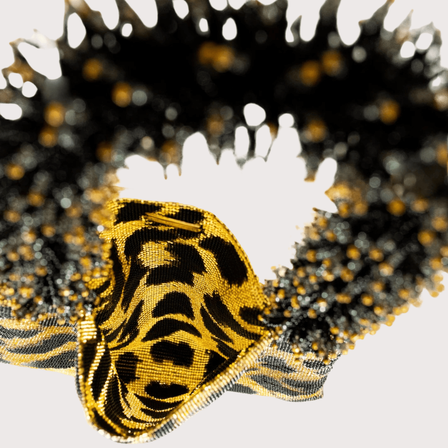 Clash of Prints Bag- Gold/Black Leopard