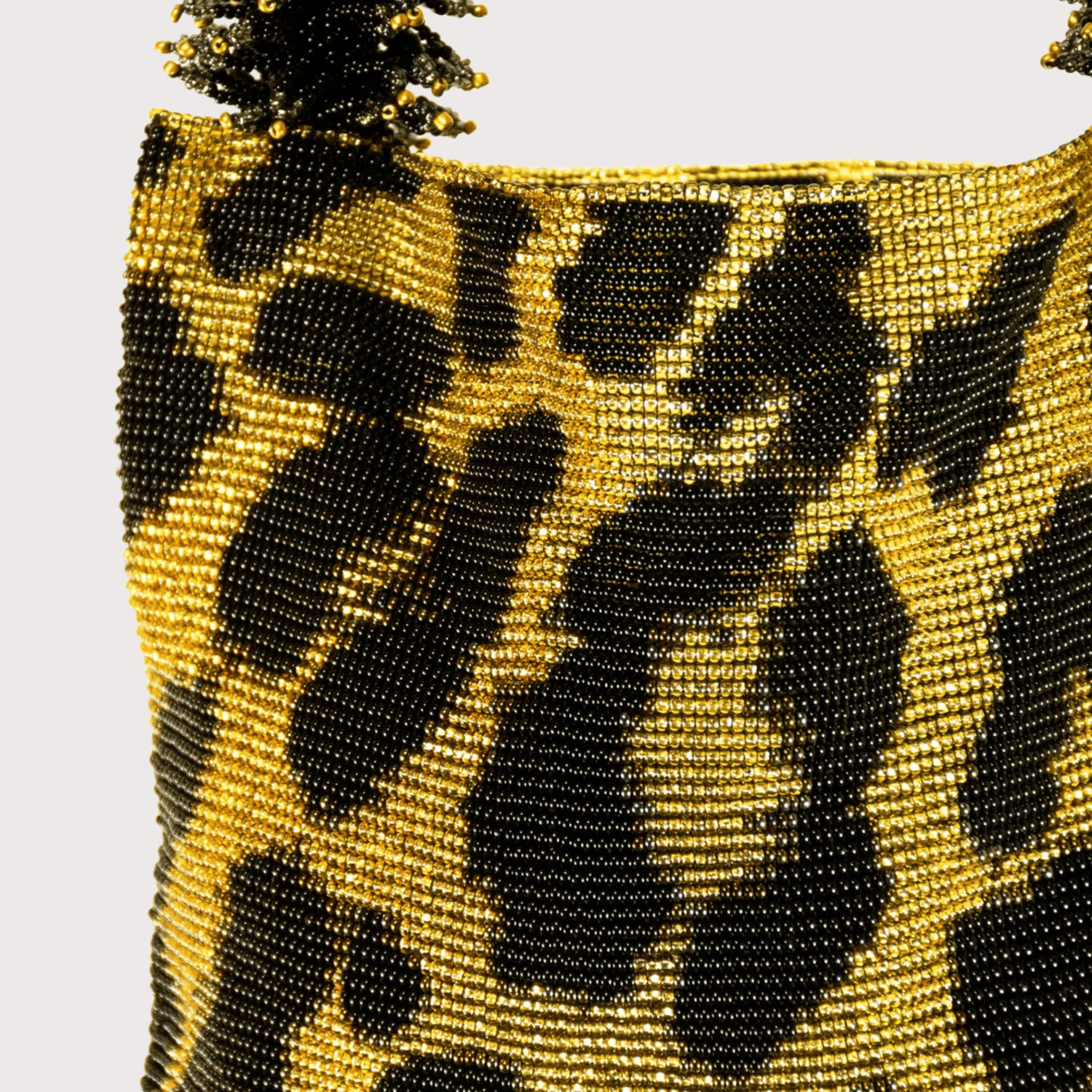Clash of Prints Bag- Gold/Black Leopard