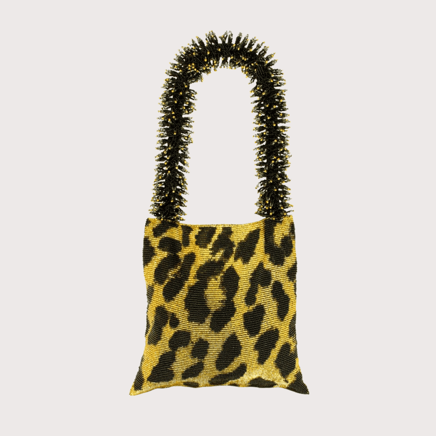Clash of Prints Bag- Gold/Black Leopard