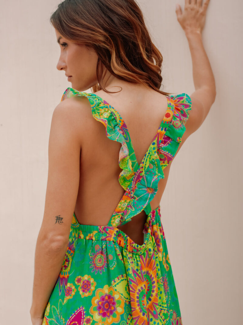 Robe Cabrelle imprimé vert