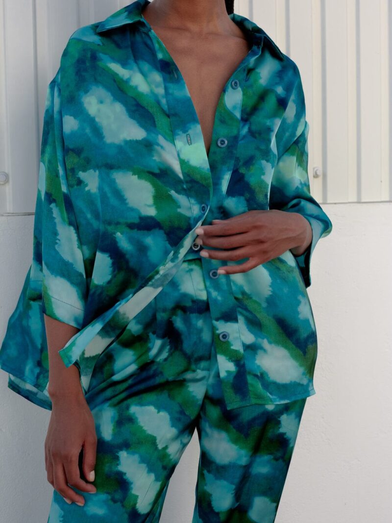Chemise Diva tie & dye bleu