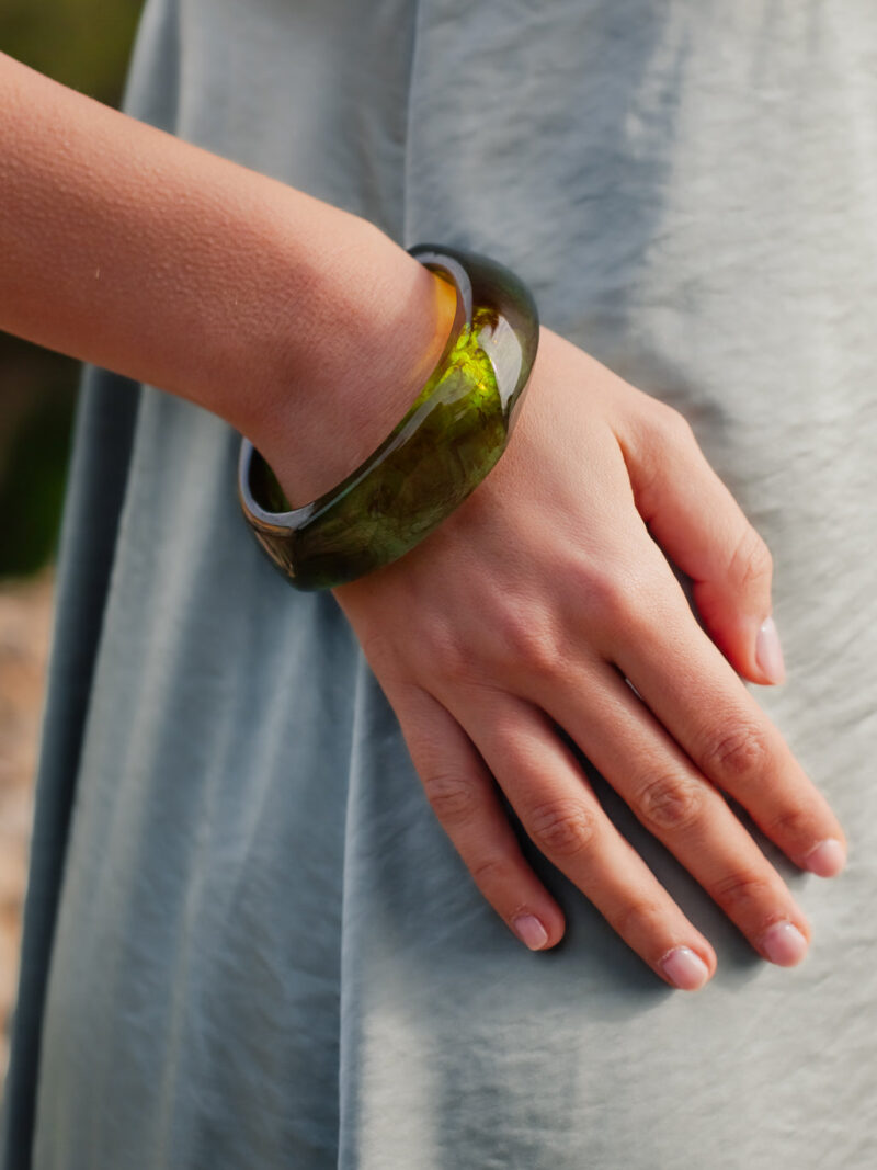 Bracelet Fumée carré vert