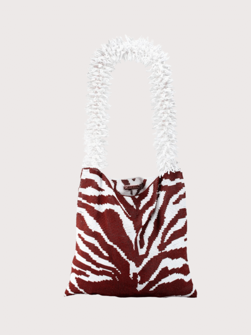 Clash of Prints Bag – Brown/White Zebra